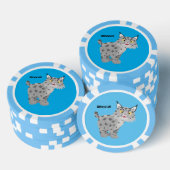 Niedlicher gemeiner Bobcat-Luchs-Cartoon Pokerchips (Stapel)