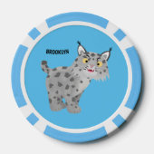 Niedlicher gemeiner Bobcat-Luchs-Cartoon Pokerchips (Rückseite)