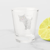 Niedlicher gemeiner Bobcat-Luchs-Cartoon Schnapsglas (Rückseite)