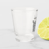 Niedlicher gemeiner Bobcat-Luchs-Cartoon Schnapsglas (Links)