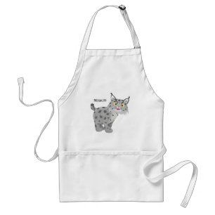 Niedlicher gemeiner Bobcat-Luchs-Cartoon Schürze