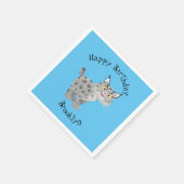 Niedlicher gemeiner Bobcat-Luchs-Cartoon Serviette (Ecke)