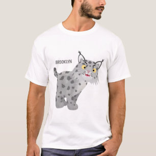 Niedlicher gemeiner Bobcat-Luchs-Cartoon T-Shirt