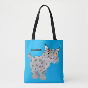 Niedlicher gemeiner Bobcat-Luchs-Cartoon Tasche