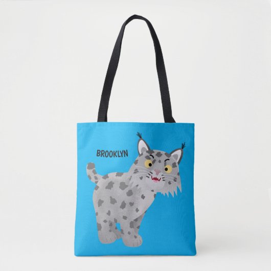 Niedlicher gemeiner Bobcat-Luchs-Cartoon Tasche (Vorderseite)