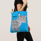 Niedlicher gemeiner Bobcat-Luchs-Cartoon Tasche (Von Nahem)