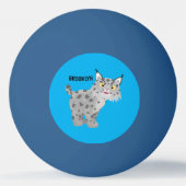 Niedlicher gemeiner Bobcat-Luchs-Cartoon Tischtennisball (Rückseite)