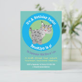 Niedlicher gemeiner bobctischer Luchs-Cartoon Einladung (Stehend Vorderseite)