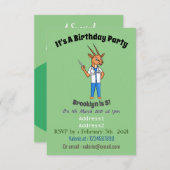 Niedlicher Gemsbok-Antilope-Cartoon Einladung (Vorne/Hinten)