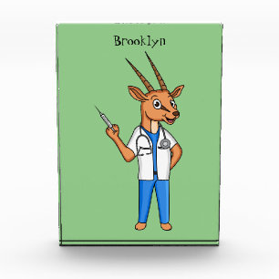 Niedlicher Gemsbok-Antilope-Cartoon Fotoblock