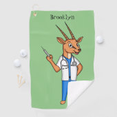 Niedlicher Gemsbok-Antilope-Cartoon Golfhandtuch (Insitu)