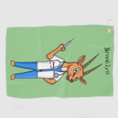 Niedlicher Gemsbok-Antilope-Cartoon Golfhandtuch (Horizontal)