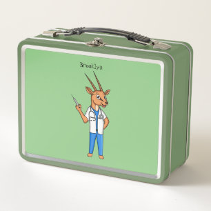 Niedlicher Gemsbok-Antilope-Cartoon Metall Brotdose