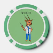 Niedlicher Gemsbok-Antilope-Cartoon Pokerchips (Rückseite)