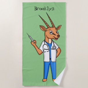 Niedlicher Gemsbok-Antilope-Cartoon Strandtuch