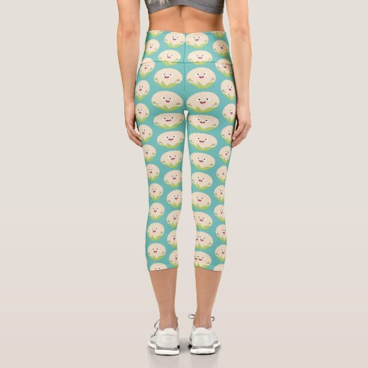 Niedlicher Gemüsegarten-Cartoon Capri Leggings (Rückseite)