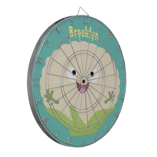 Niedlicher Gemüsegarten-Cartoon Dartscheibe (Vorderseite Links)