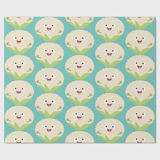 Niedlicher Gemüsegarten-Cartoon Geschenkpapier (Flach)