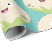 Niedlicher Gemüsegarten-Cartoon Geschenkpapier (Rolleneckpunkt)
