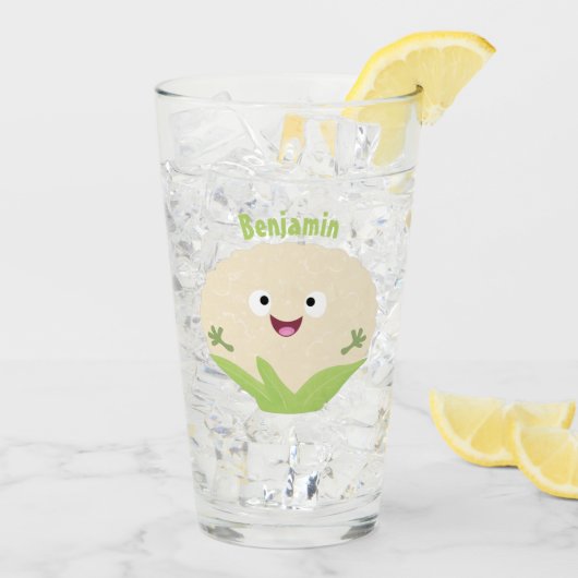 Niedlicher Gemüsegarten-Cartoon Glas (Rückseite Ice)