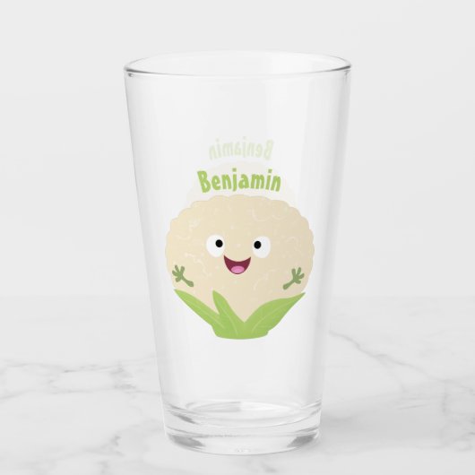 Niedlicher Gemüsegarten-Cartoon Glas (Vorderseite)