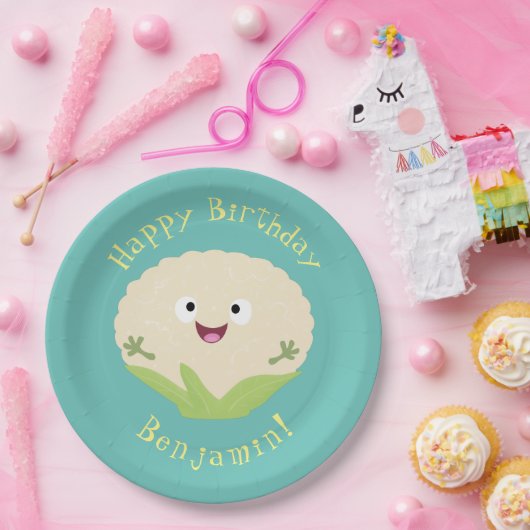 Niedlicher Gemüsegarten-Cartoon Pappteller (Party)