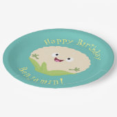 Niedlicher Gemüsegarten-Cartoon Pappteller (Schrägansicht)