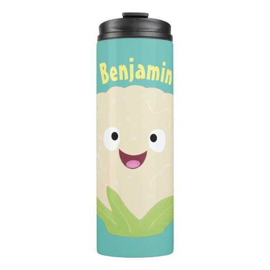 Niedlicher Gemüsegarten-Cartoon Thermosbecher (Vorderseite)