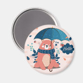 Niedlicher, gemütlicher Bär Magnet (Vorderseite/Rückseite)