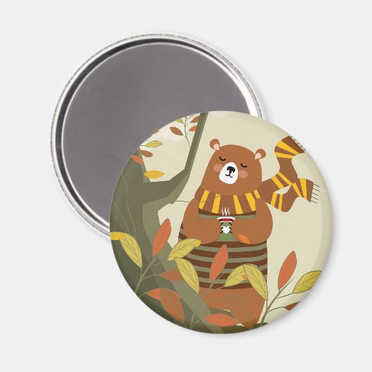 Niedlicher, gemütlicher Bär Magnet (Vorderseite/Rückseite)