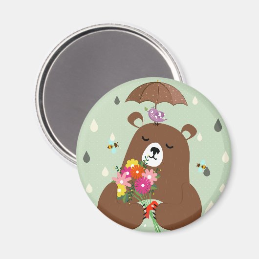 Niedlicher, gemütlicher Bär Magnet (Vorderseite/Rückseite)