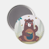 Niedlicher, gemütlicher Bär Magnet (Vorderseite/Rückseite)