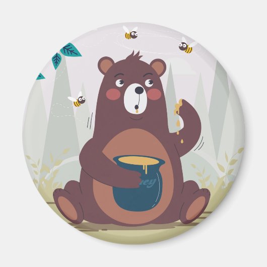 Niedlicher, gemütlicher Bär Magnet (Vorne)