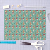 Niedlicher, gemütlicher Fox mit Pilzen. Seidenpapi Seidenpapier (Handwerk)