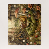 Niedlicher gemütlicher Garten Lesefrosch Puzzle (Vertikal)