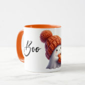 Niedlicher Gemütlicher Geist in Gesichtshut-Holdin Tasse (Vorderseite Links)