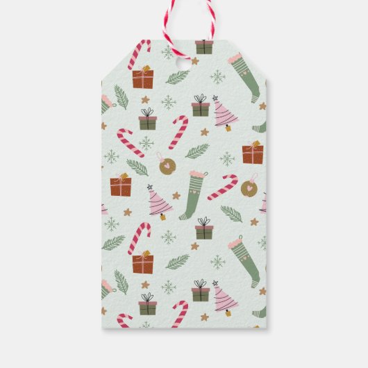 Niedlicher, gemütlicher Winter Whimsical Frohe Wei Geschenkanhänger (Rückseite)