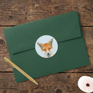 Niedlicher geometrischer Fuchs Runder Aufkleber