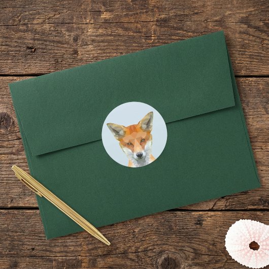 Niedlicher geometrischer Fuchs Runder Aufkleber