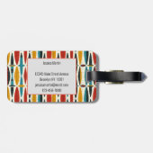 Niedlicher geometrischer, individualisierbarer Nam Gepäckanhänger (Rückseite horizontal)