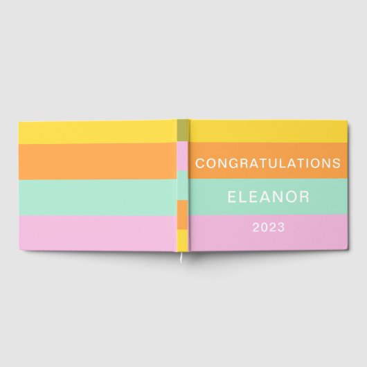 Niedlicher geometrischer Pastellfarbblock Personal Gästebuch (Voll)