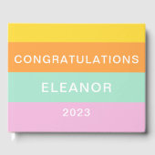 Niedlicher geometrischer Pastellfarbblock Personal Gästebuch (Vorderseite)