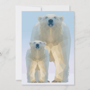 Niedlicher geometrischer Polar mit Baby Feiertagskarte