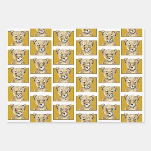 Niedlicher Gepard Geschenkpapier Set (Vorderseite 3)