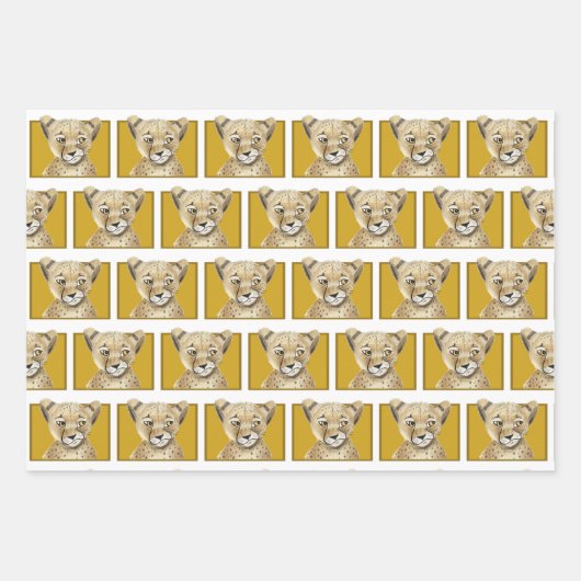 Niedlicher Gepard Geschenkpapier Set (Vorderseite 2)
