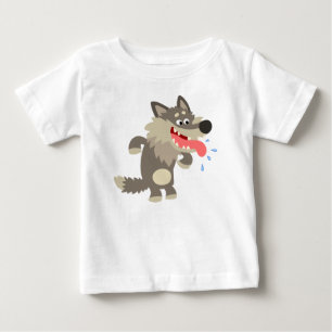 Niedlicher gepflegter Cartoon Wolf Baby T - Shirt