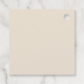 Niedlicher gepolsterter Bär Rustikale Holzsäulendu Geschenkanhänger (Rückseite)