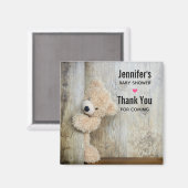 Niedlicher gepolsterter Bär Rustikale Holzsäulendu Magnet (Vorderseite/Rückseite)