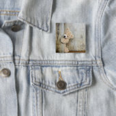 Niedlicher gepolsterter Bär Rustikale Holzwand Button (Beispiel)