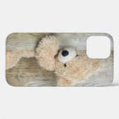 Niedlicher gepolsterter Bär Rustikale Holzwand Case-Mate iPhone Hülle (Rückseite (Horizontal))